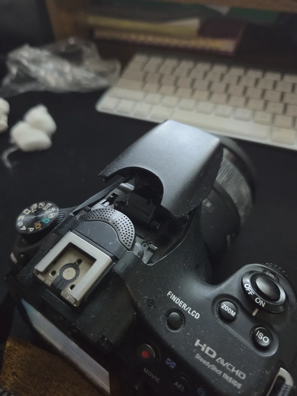 Sony Black DSLR Camera with Built-in Flash